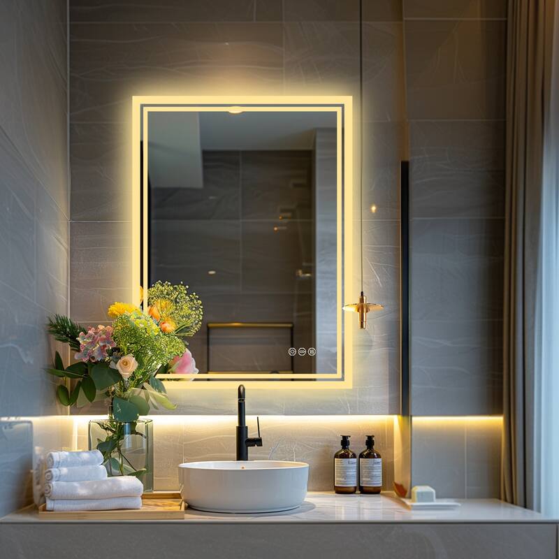 Led Illuminated Backlit Bathroom Mirror with Touch Sensor Demister