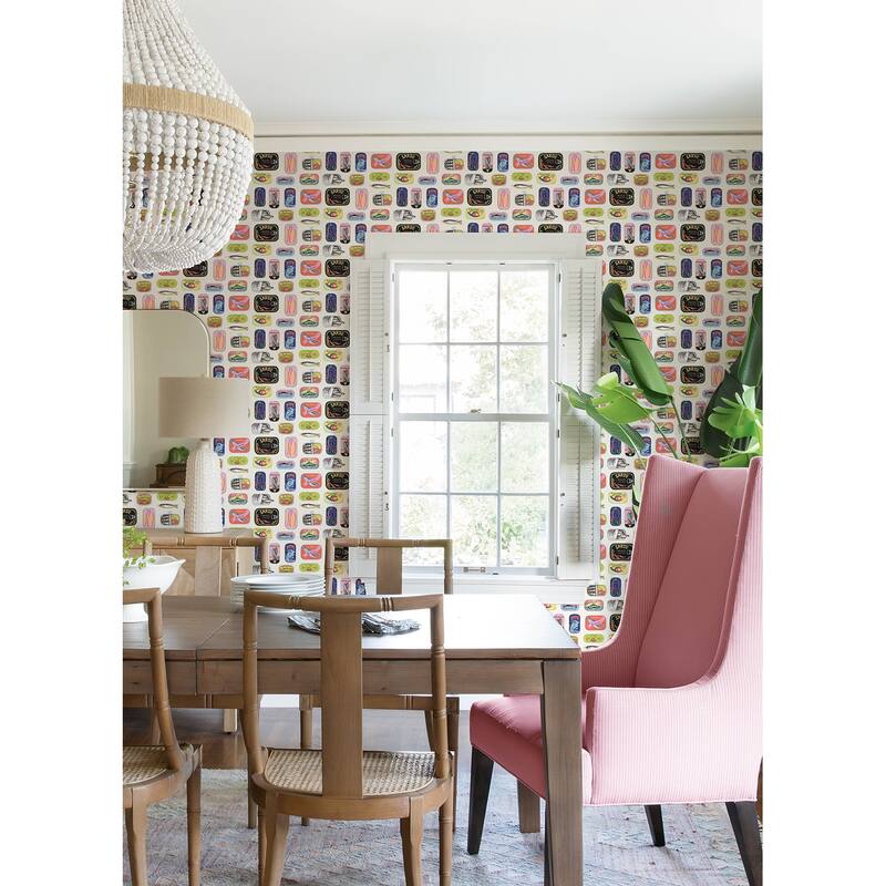 Rachel Antonoff Cream Sardine Tins Peel Stick Wallpaper