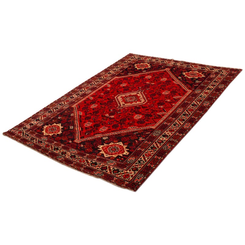 ECARPETGALLERY Hand-knotted Melis Red Wool Rug - 6'8 x 9'9