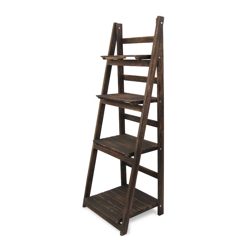 Brown Wood 4 Tier Shelf Stand