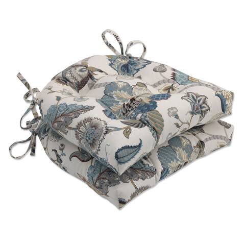 Pillow Perfect Finders Keepers Blue Reversible Chair Pad (Set of 2)
