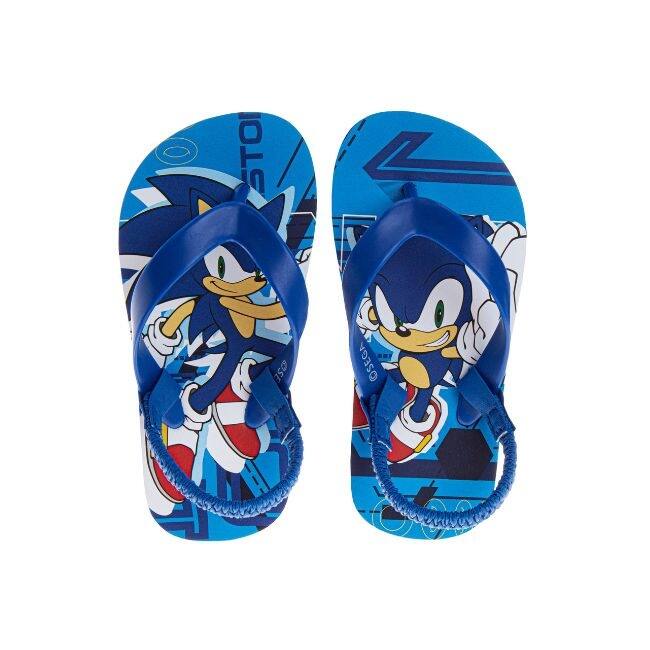Sonic The Hedgehog Boys' Slip On Flip Flops. (Toddler/Little Kids) - Blue - 8T