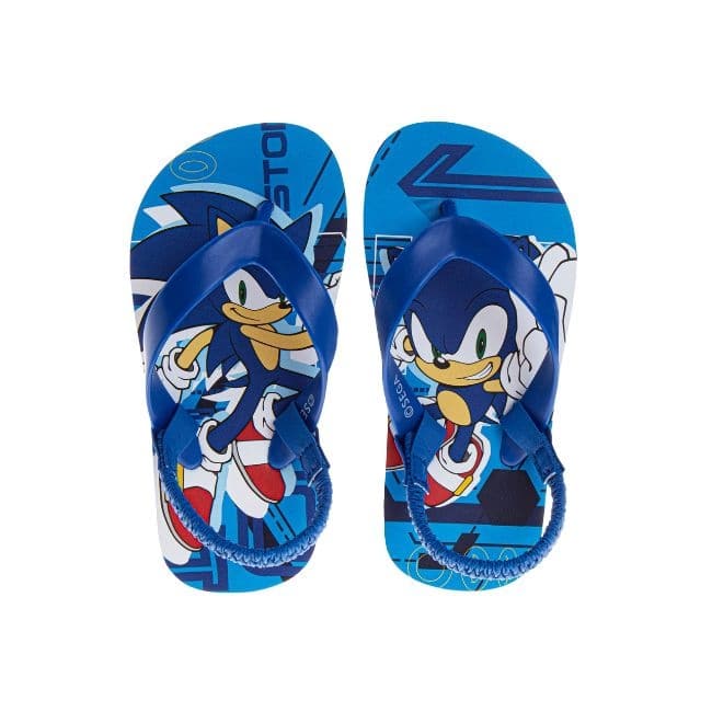Sonic The Hedgehog Boys' Slip On Flip Flops. (Toddler/Little Kids)