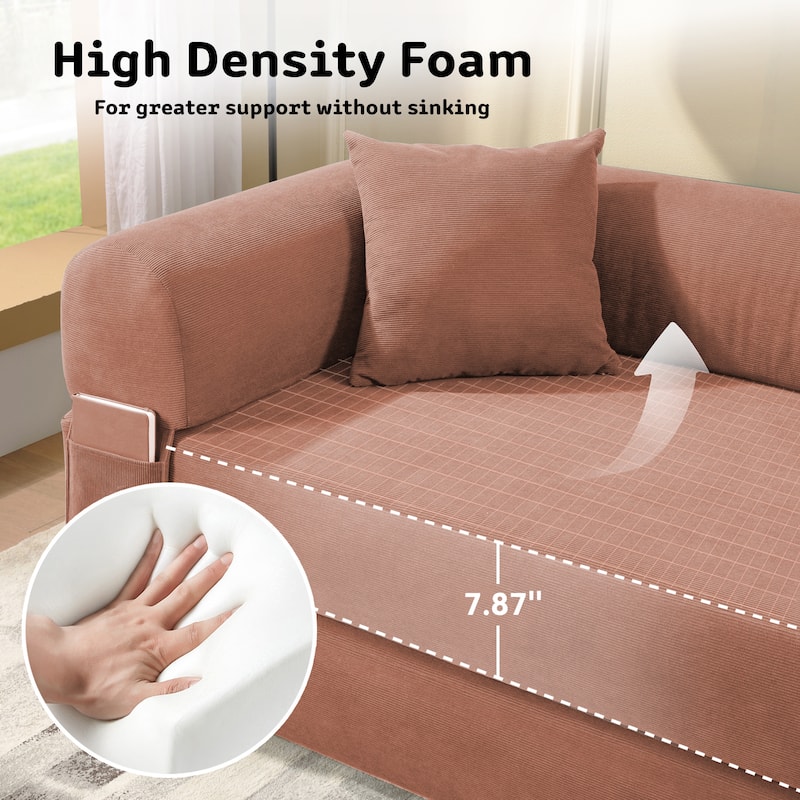 3-in-1 Convertible Sleeper Sofa with Pillows & Storage