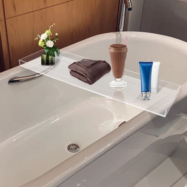 Acrylic Bath Tray Over the Tub Clear Bathtub Caddy - 29.9*7.81*1in ...