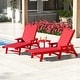 preview thumbnail 1 of 96, Laguna Hdpe All Weather Outdoor Patio Pool Reclining Chaise Lounges With Square Side Table (3-Piece Set) Red