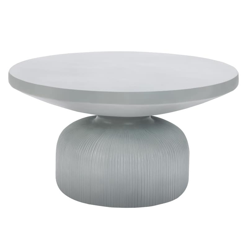 Light Grey MgO Indoor and Outdoor Round Coffee Table