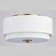preview thumbnail 11 of 16, Burnaby Mid-Century Modern Ceiling Mount Light White Linen Drum Shade