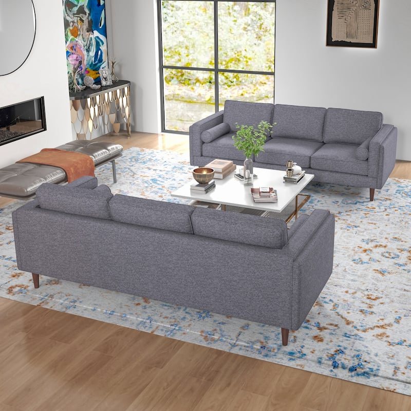 Fatih Mid Century Velvet Sofa Set