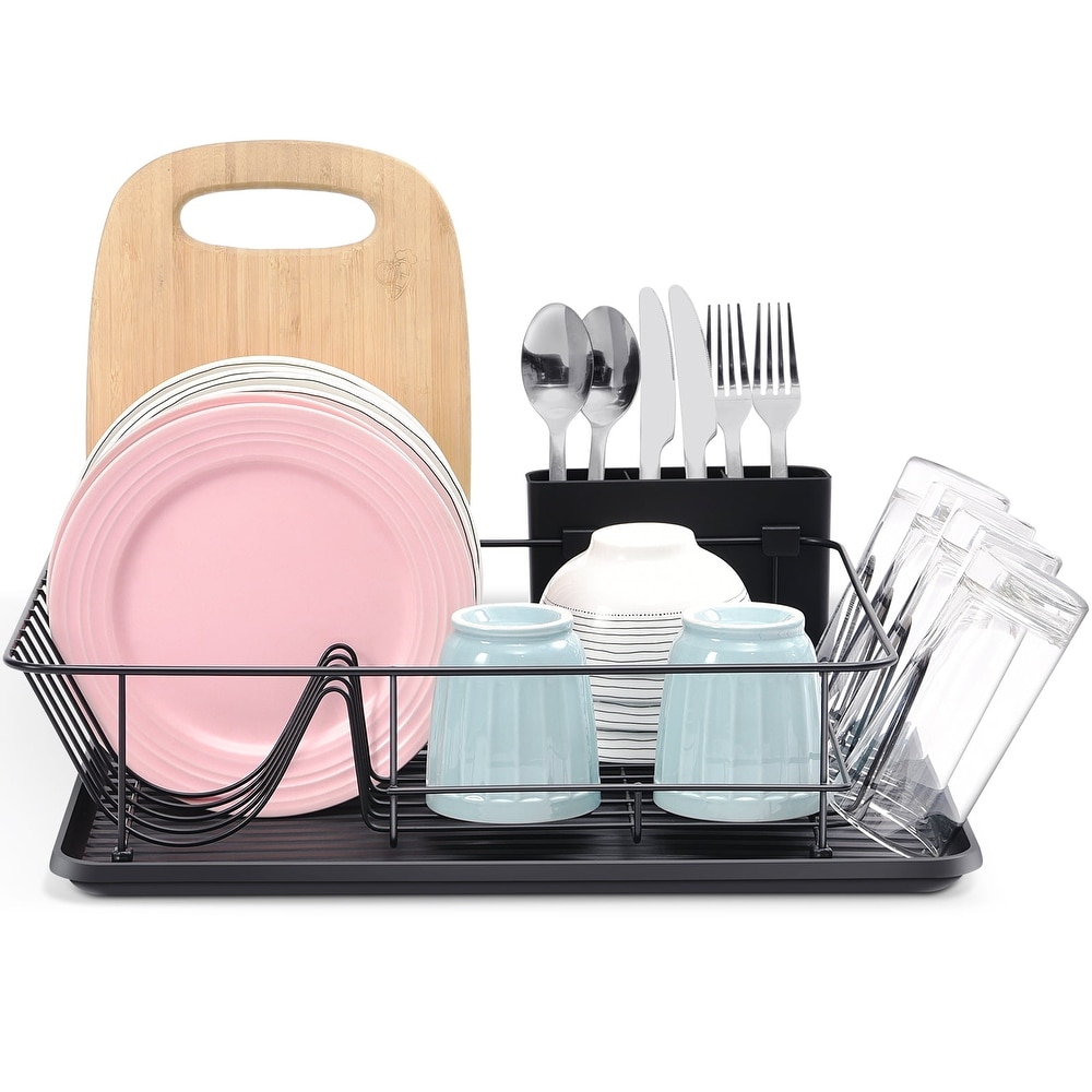 Stainless Steel Wrap Compact Dish Rack in Satin Gray - On Sale - Bed Bath &  Beyond - 37477745