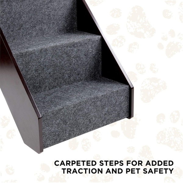 carpeted dog steps wood