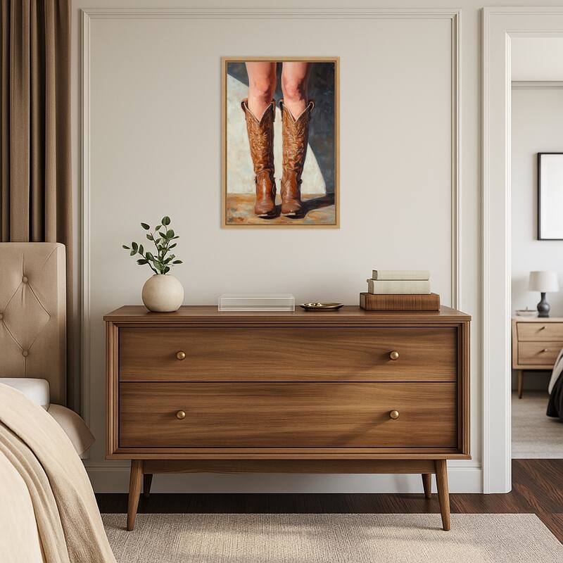 Cowboy boots by Pictufy Studio (16 x 23 in.), Framed Canvas Wall Art Print