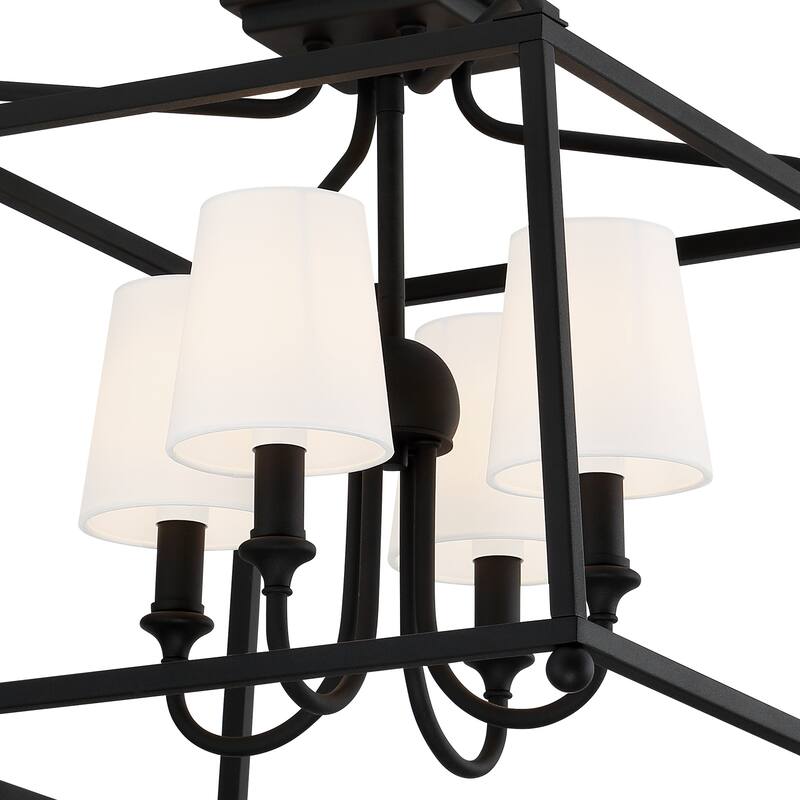 Libby Langdon for Crystorama Sylvan 4 Light Black Forged Ceiling Mount - 16''W x 15.5''H