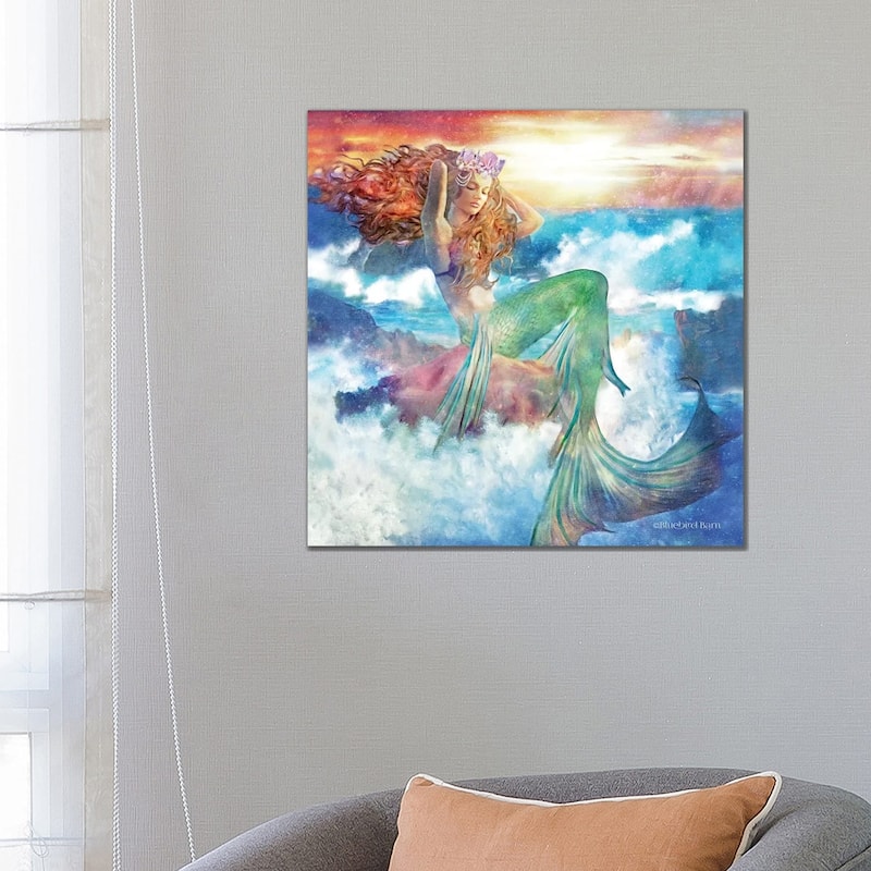 iCanvas "Sunset Mermaid" by Bluebird Barn Canvas Print - 26x26x1.5