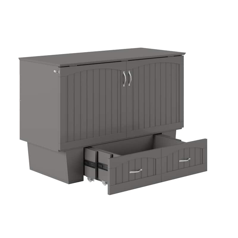 Murphy Bed Chest - Storage Drawer & USB Charger - Space Saving Furniture