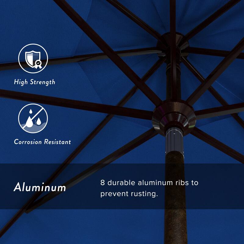 California Umbrella 11' Round Aluminum Crank Open Auto Tlit Patio Umbrella, Bronze Finish, Double Wind Vent.