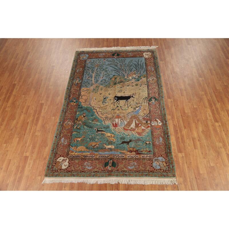 Vegetable Dye Tabriz Persian Vintage Rug Hand-Knotted Wool Carpet - 5'9" x 9'2"