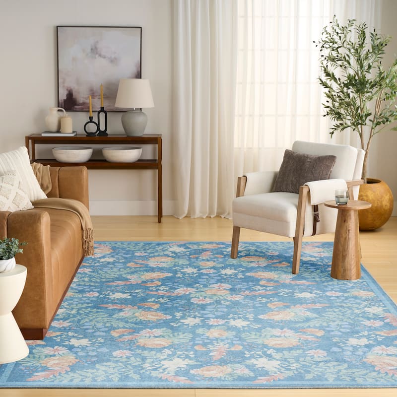 Nourison Botanical Washables Indoor only Floral Patterned Area Rug