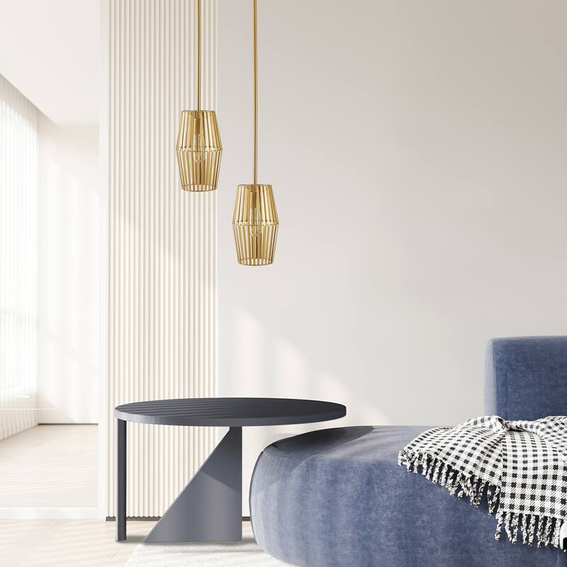 1/4- Light Dimmable Geometric Pendant with Metal Shade