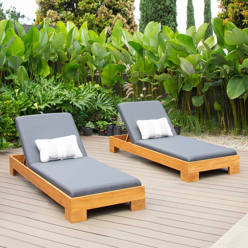 Cambridge Casual Napa Teak Chaise Lounge Chair with Cushion