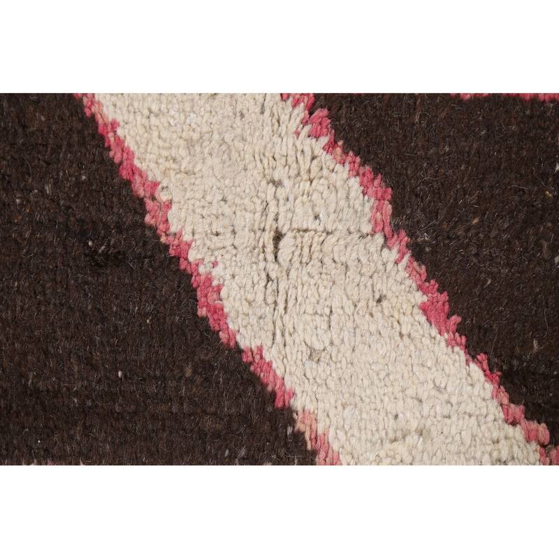 Modern Abstract Moroccan Oriental Area Rug Hand-knotted Wool Carpet - 5'11" x 9'10"