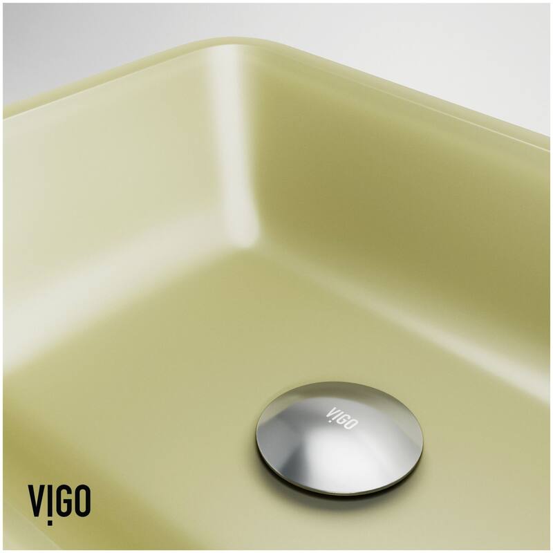 Vigo VG07115 Sottile 18" L x 13" W x 4" H Rectangular Glass Vessel