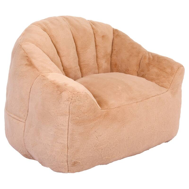 Adults with Armrests Comfy Bean Bag Chair - Brown Leather
