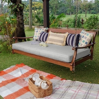 Cambridge Casual Como Mahogany Outdoor Swing Daybed with Cushion