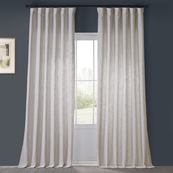 Heavy Faux Linen Single Curtain Panel. Opens flyout.
