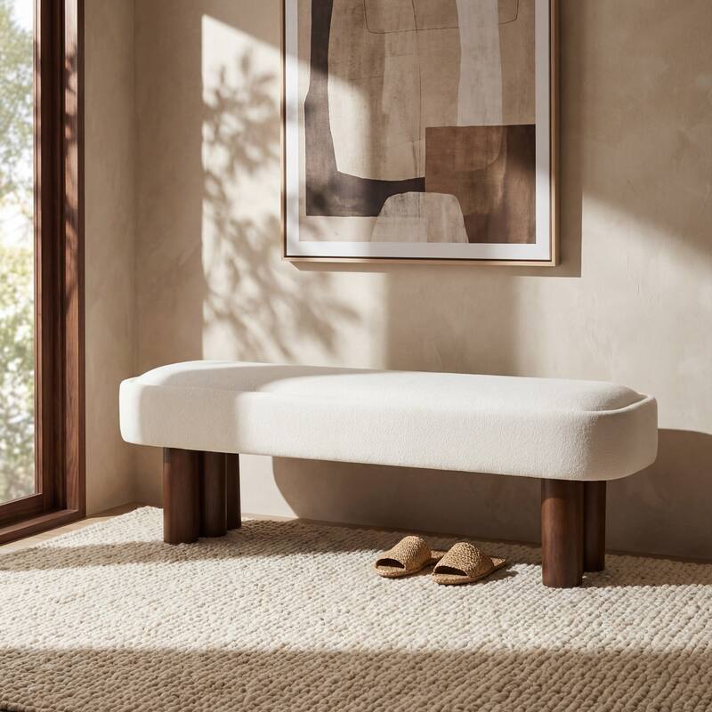 Christopher Knight Home - Modern Upholstered Dining Bench with Padded Seating