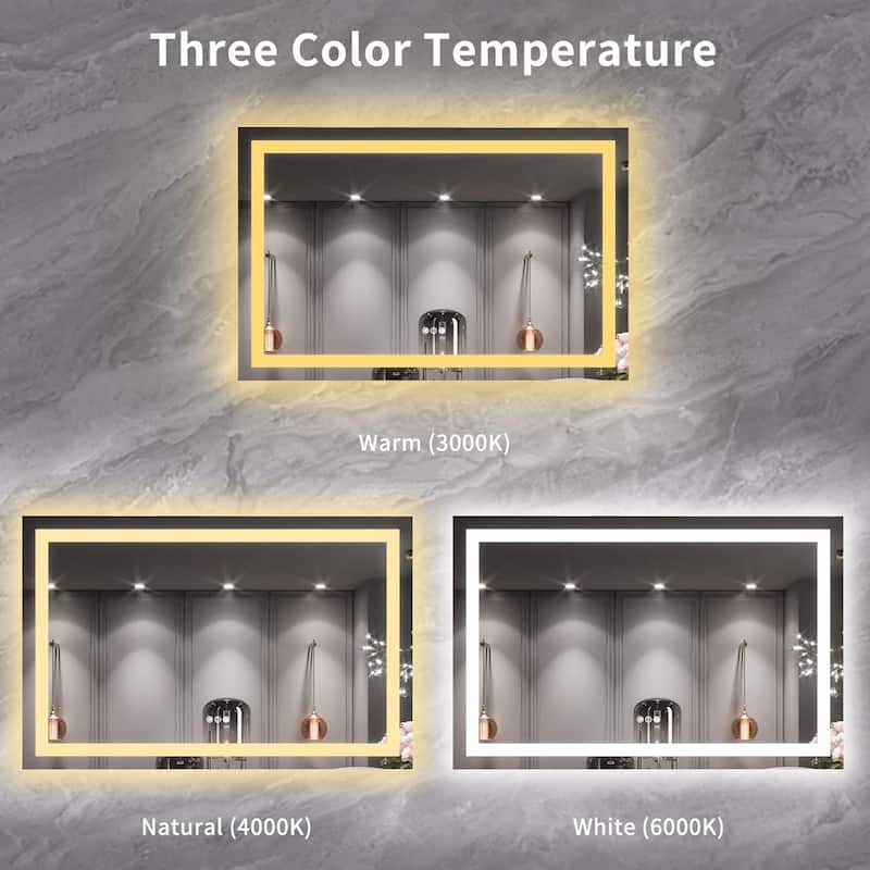 55x36 Inch Frameless LED Bathroom Mirror,Smart Mirror