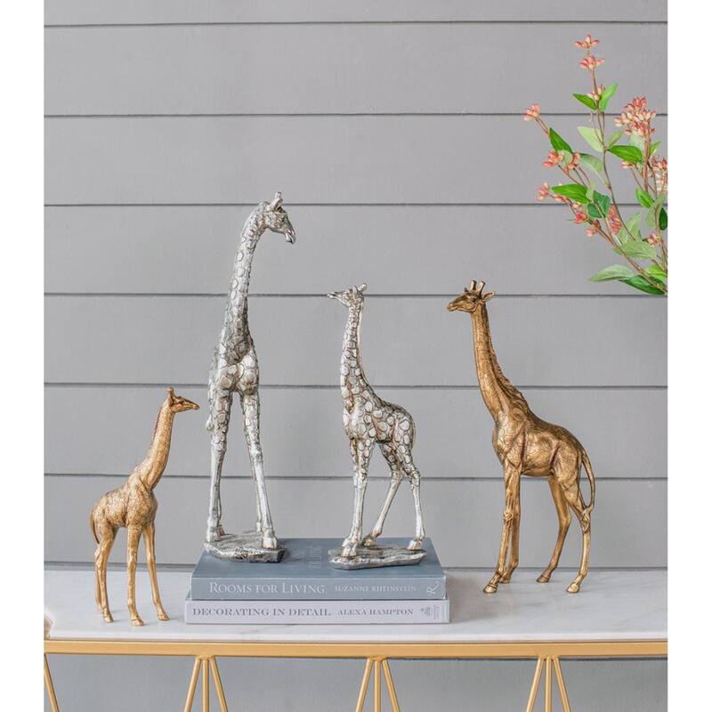 Large Giraffe Statue - 16" - Gold