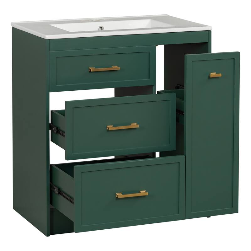 30" Bathroom Vanity Set with Three Drawers