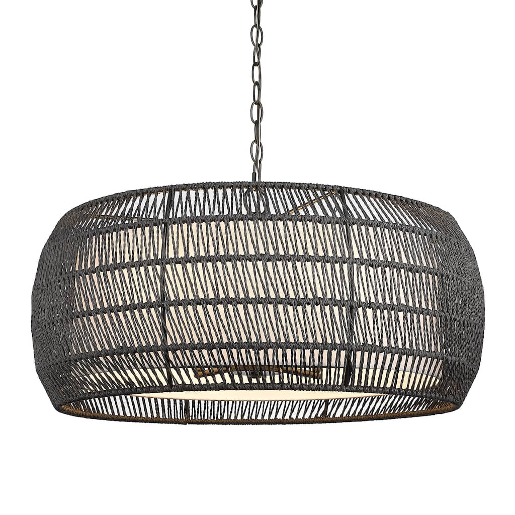 Golden Lighting 6806-6 Everly 6 Light 28" Wide Drum Chandelier