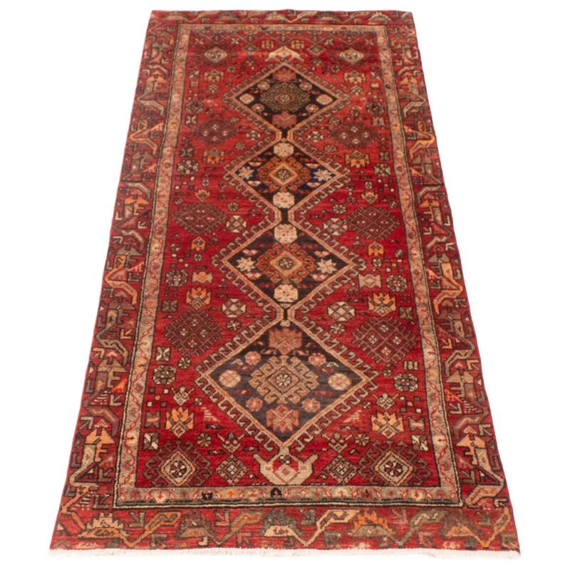 ECARPETGALLERY Hand-knotted Konya Red Wool Rug - 3'3 x 9'0