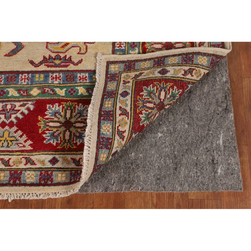 Traditional Beige Kazak Oriental Area Rug Handmade Wool Carpet - 5'2" x 6'10"