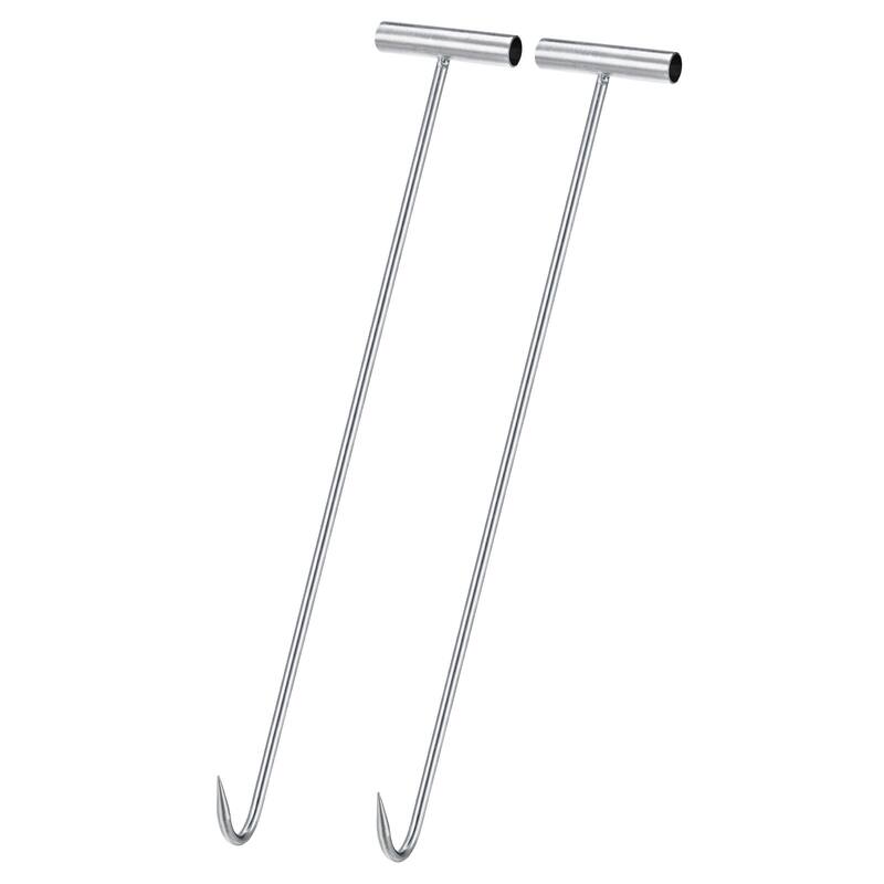 T-Handle Meat Boning Hook, Stainless Steel T Hooks for Kitchen - Silver Tone