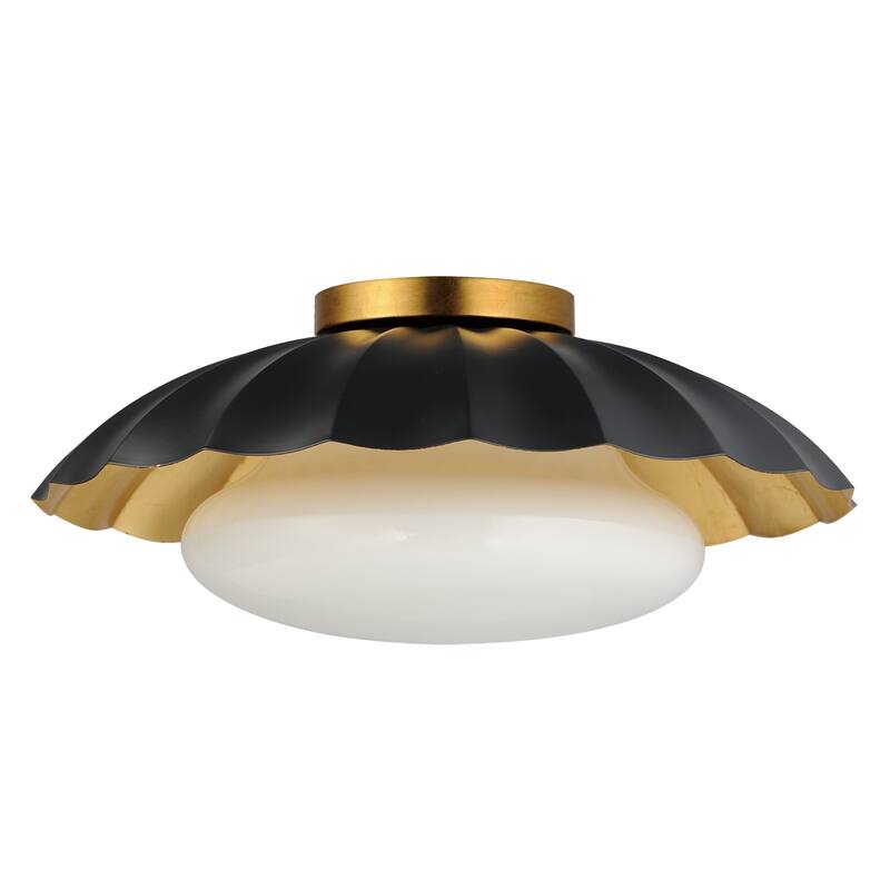 Maxim 18059 Primrose 16" Wide Flush Mount Ceiling Fixture - Black / Gold Leaf