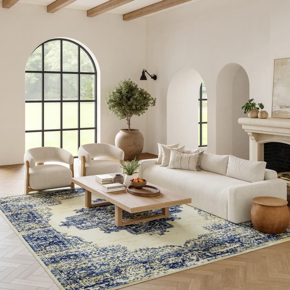 Nourison Grafix Distressed Vintage Medallion Area Rug