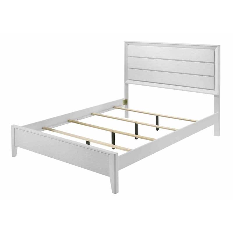 White Finish 1 Piece Modern Bed