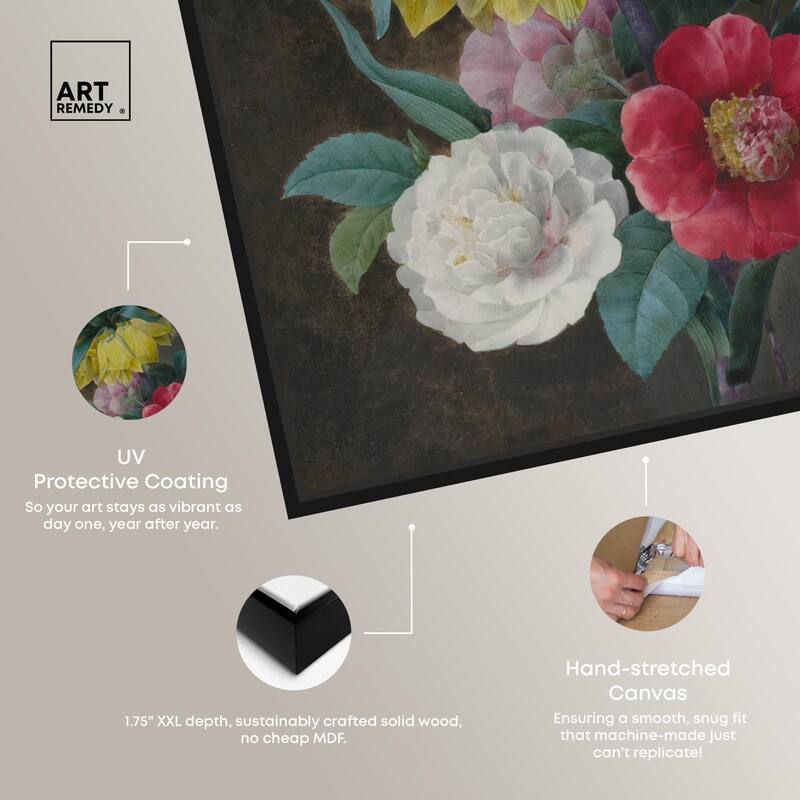 Four Peonies and a Crown Canvas by Art Remedy