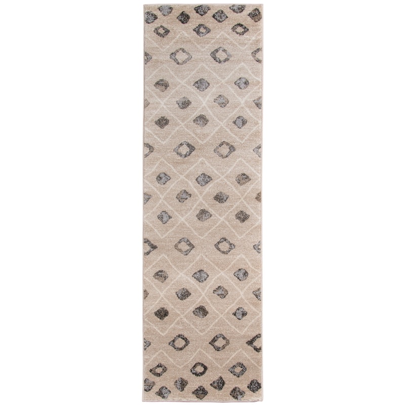 Atoka Southwestern Power-Loomed Area Rug - 2'6" x 9'1" Runner - Beige