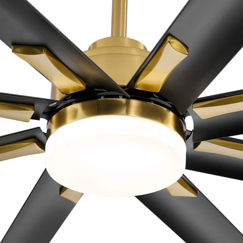 72-in Gold LED Indoor Chandelier Ceiling Fan with Light Remote (8-Blade)