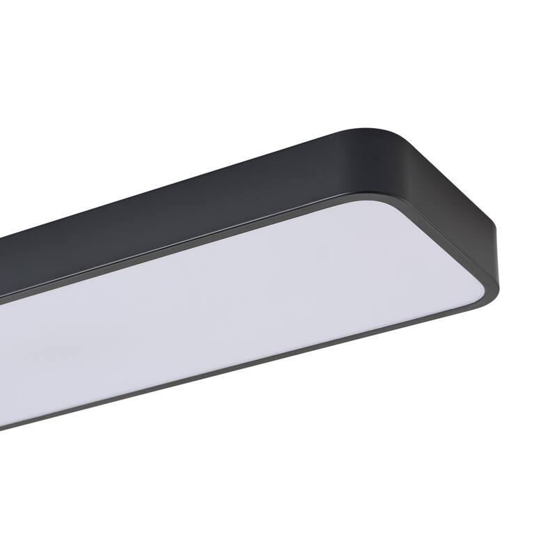 Modern Matte Black LED Flush Mount Ceiling Light 48W for Kitchen Living Room Bedroom - N/A