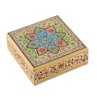 Novica Handmade Bloom Papier Mache Decorative Box