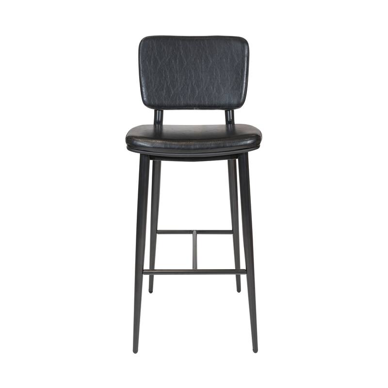 Porthos Home Mori Bar Stools Set of 2, PU Leather, Steel Legs