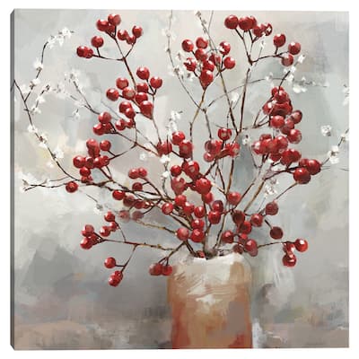 Berries & Blossoms Square by Studio Arts Canvas Art Print