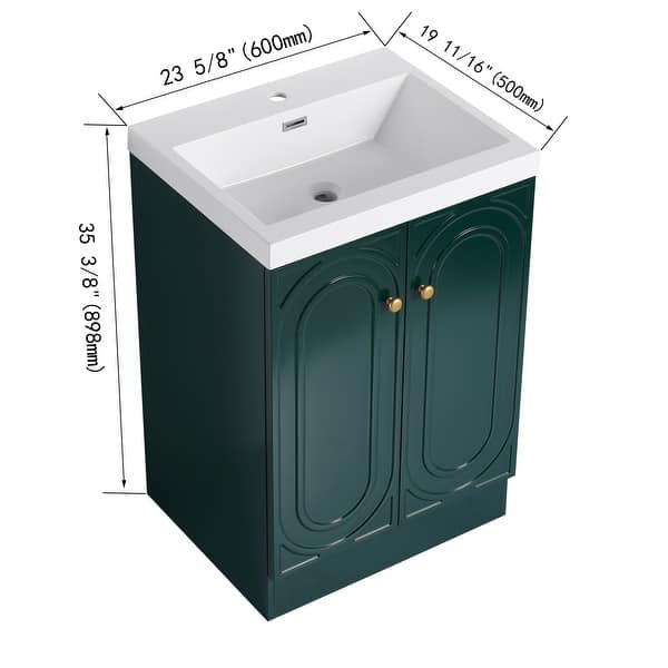 dimension image slide 2 of 9, BNK 24/30/36 inch Freestanding Single Sink Bathroom Vanity with Soft Close Door and Adjustable Shelf