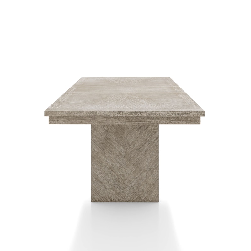Furniture of America Yetaria Modern Farmhouse Natural 94-inch Solid Wood Extendable Dining Table