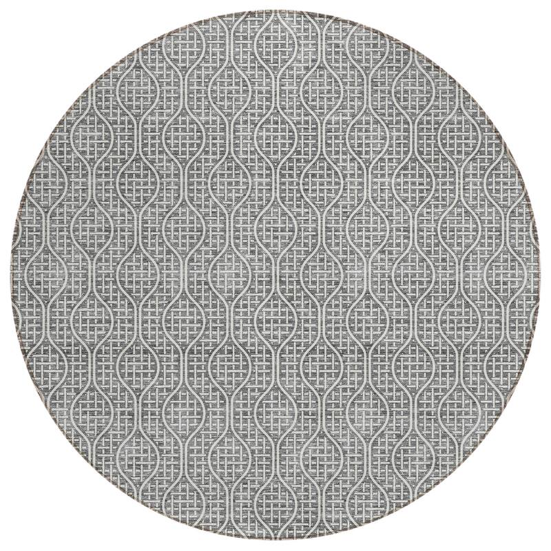 Machine Washable Indoor/ Outdoor Chantille Criss Cross Geo Rug